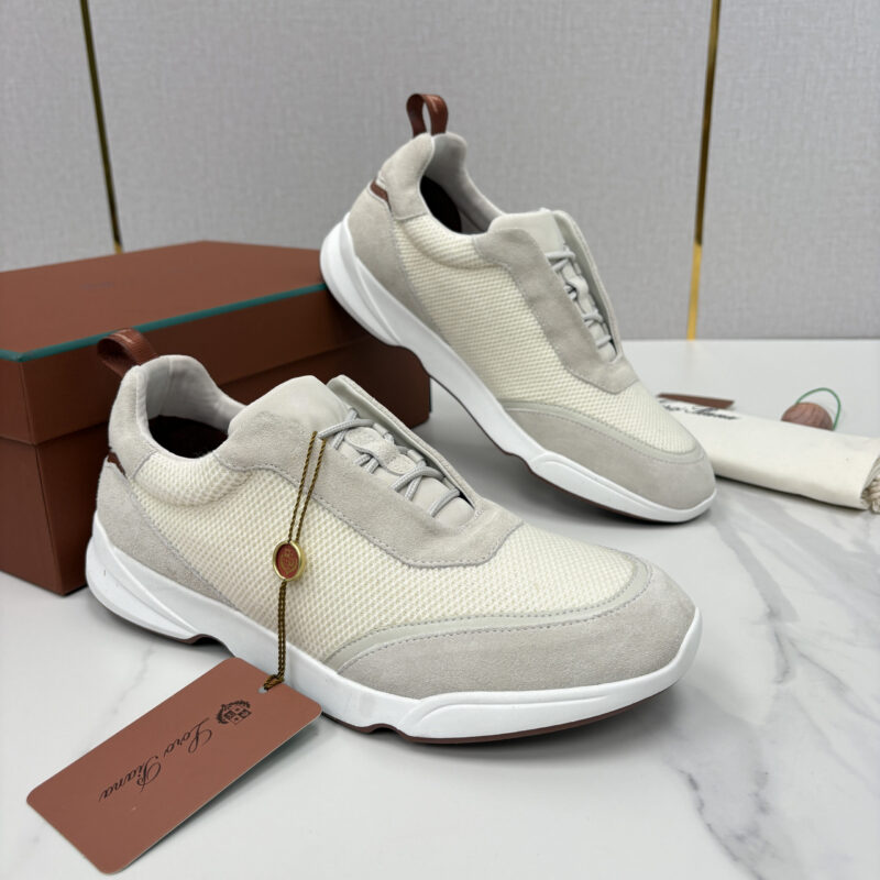 Loro Piana 男士科技网布拼接反毛皮休闲运动鞋