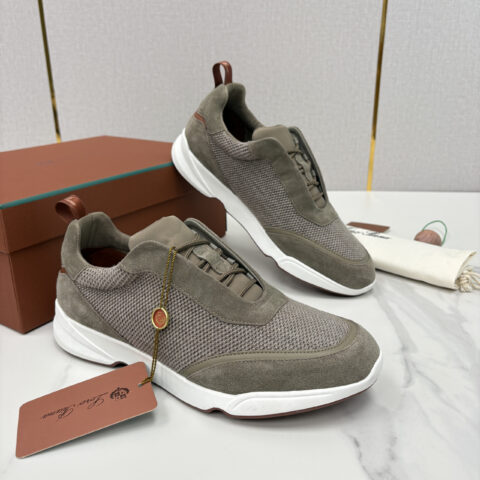 Loro Piana 男士科技网布拼接反毛皮休闲运动鞋