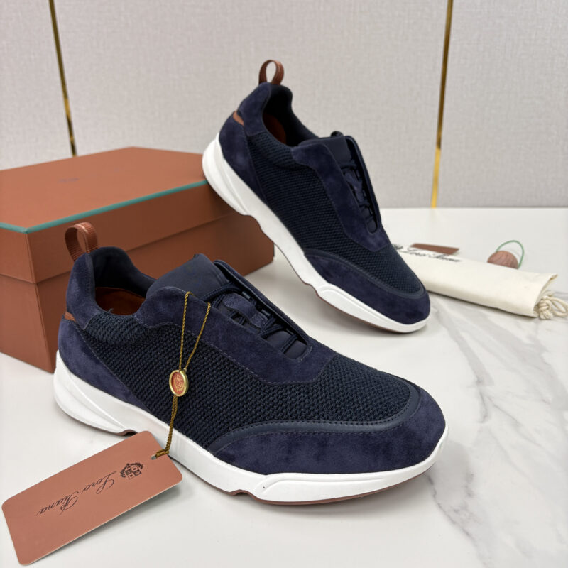 Loro Piana 男士科技网布拼接反毛皮休闲运动鞋