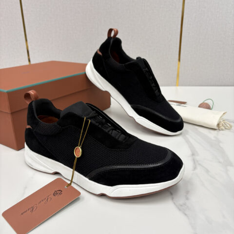 Loro Piana 男士科技网布拼接反毛皮休闲运动鞋