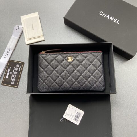 CHANEL 小香进口意大利颗粒小牛皮 货号:A107 黑色细球纹皮金色钢唛