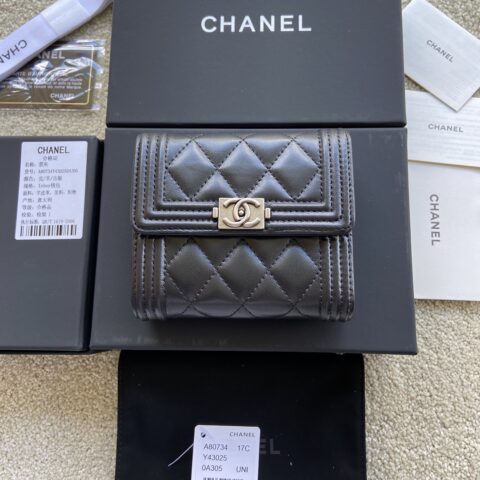 CHANEL 小香进口意大利皮 货号:A80734 黑色羊色银色五金