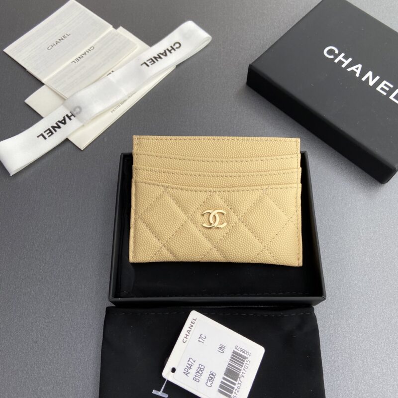 CHANEL 小香进口意大利皮 货号:AP 4472 杏色細球金色钢唛