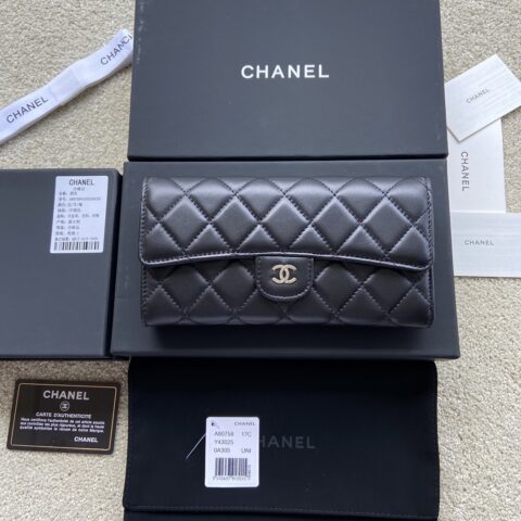 CHANEL 小香进口意大利小羊皮 货号:A80758  黑色小羊皮银色钢唛