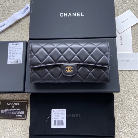 CHANEL 小香进口意大利小羊皮 货号:A80758 黑色小羊皮金色钢唛