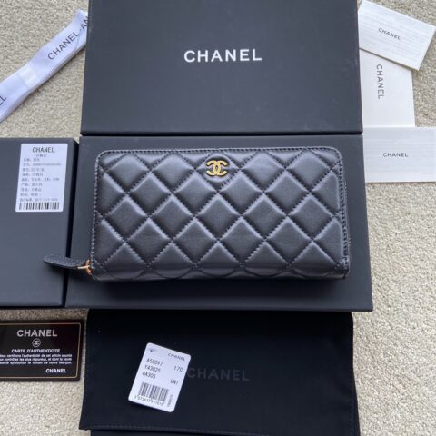 CHANEL 小香进口意大利小羊皮 货号:A50097 黑色小羊皮金色钢唛