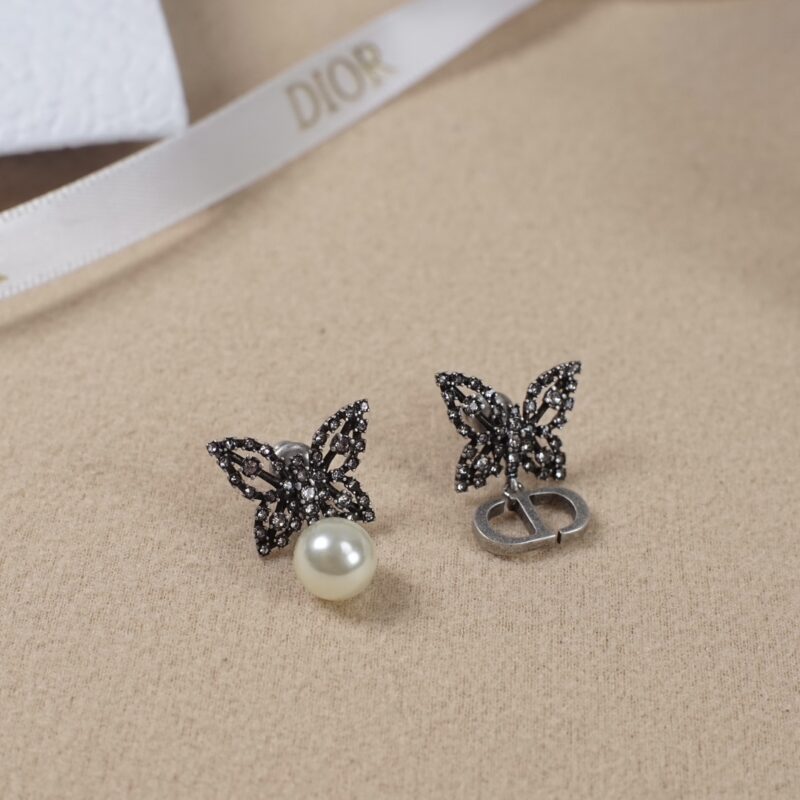 DIOR 满钻蝴蝶cd珠耳钉
