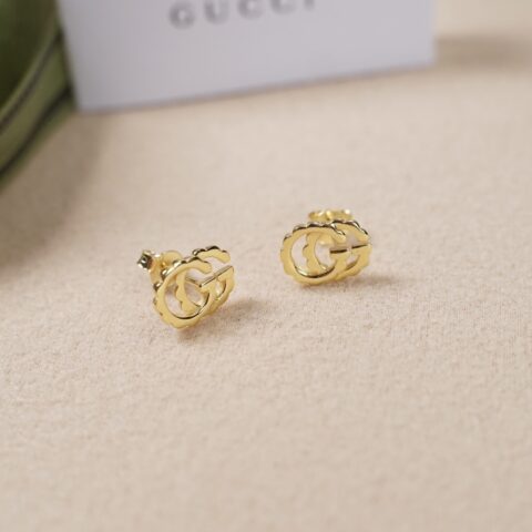 GUCCI 字母双g金色耳钉