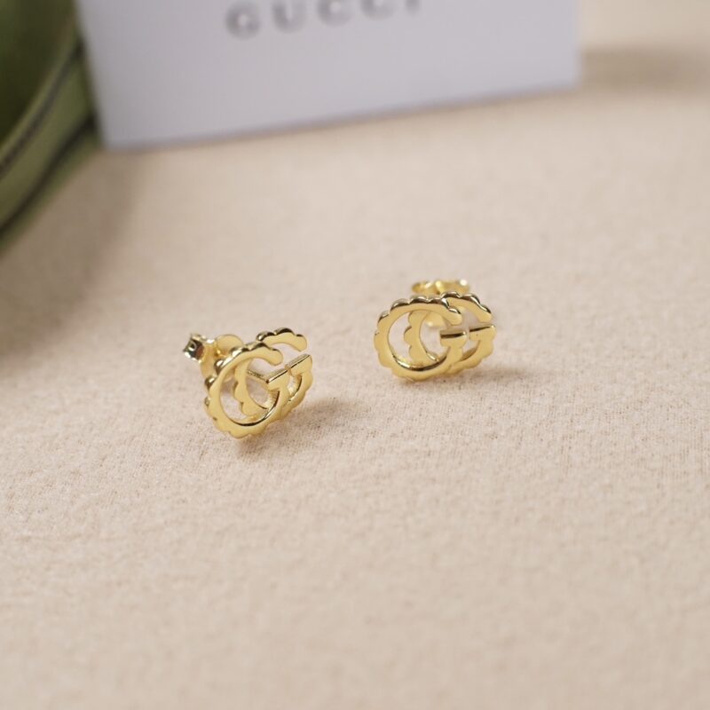 GUCCI 字母双g金色耳钉