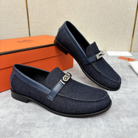 HERMES  新品Destin 牛仔乐福鞋