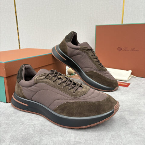 Loro Piana Week End Walk 男士网面牛皮拼接休闲运动鞋