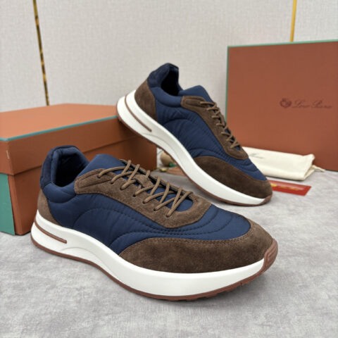 Loro Piana Week End Walk 男士网面牛皮拼接休闲运动鞋