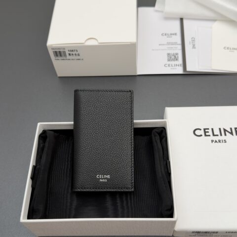 CELINE 牛皮革竖款卡包 编号:10K873 BZR.38SI 10782 10873 黑色全皮