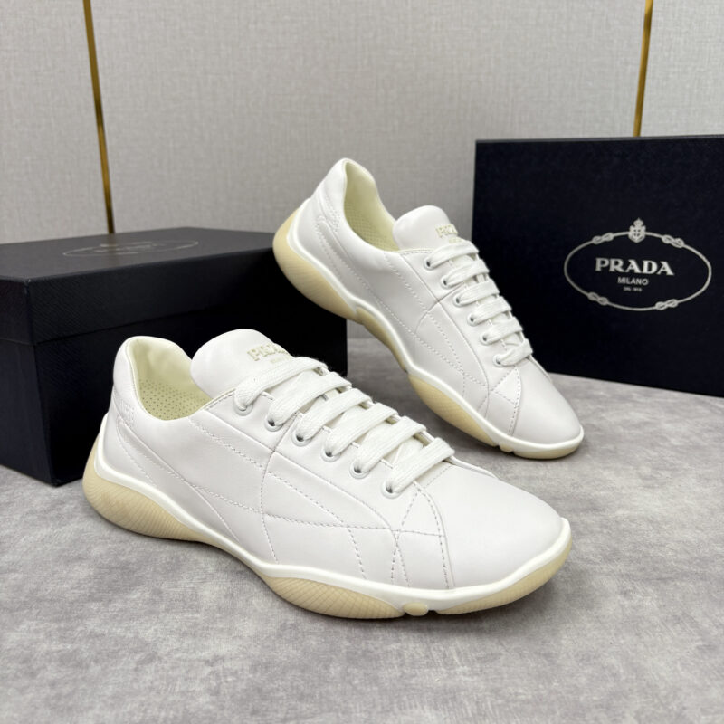 PRADA 新款男士皮革拼接休闲运动鞋