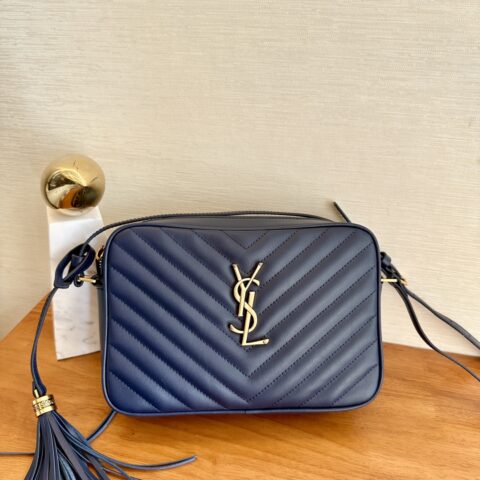 YSL ️𝗟𝗢𝗨相机包 型号：520534宝蓝金扣