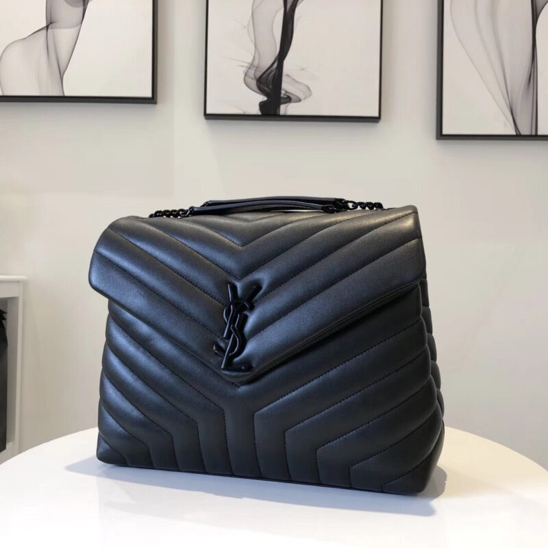 YSL 𝙇𝙤𝙪𝙇𝙤𝙪 𝙔形挎包 𝟯𝟮𝙘𝙢 298915 黑色黑扣