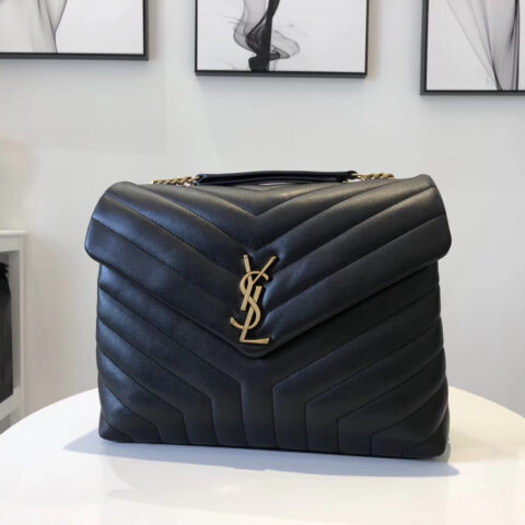 YSL  𝙇𝙤𝙪𝙇𝙤𝙪 𝙔形挎包 𝟯𝟮𝙘𝙢 298915黑色金扣