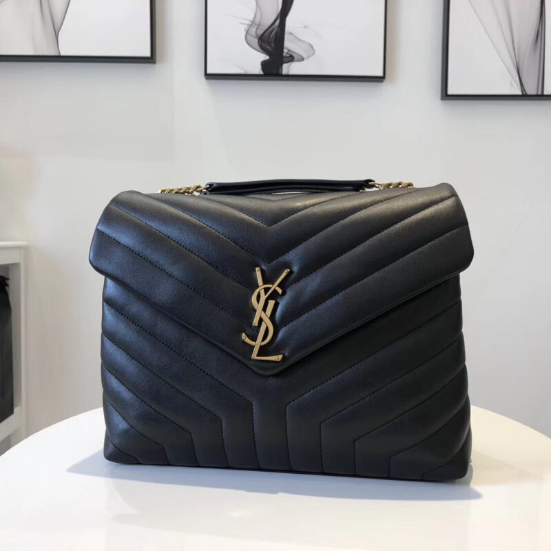 YSL 𝙇𝙤𝙪𝙇𝙤𝙪 𝙔形挎包 𝟯𝟮𝙘𝙢 298915黑色金扣