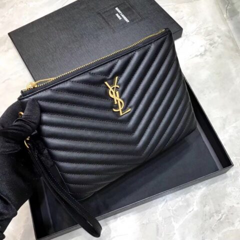 YSL  𝙈𝙊𝙉𝙊𝙂𝙍𝘼𝙈波浪绣花手包 型号：440222