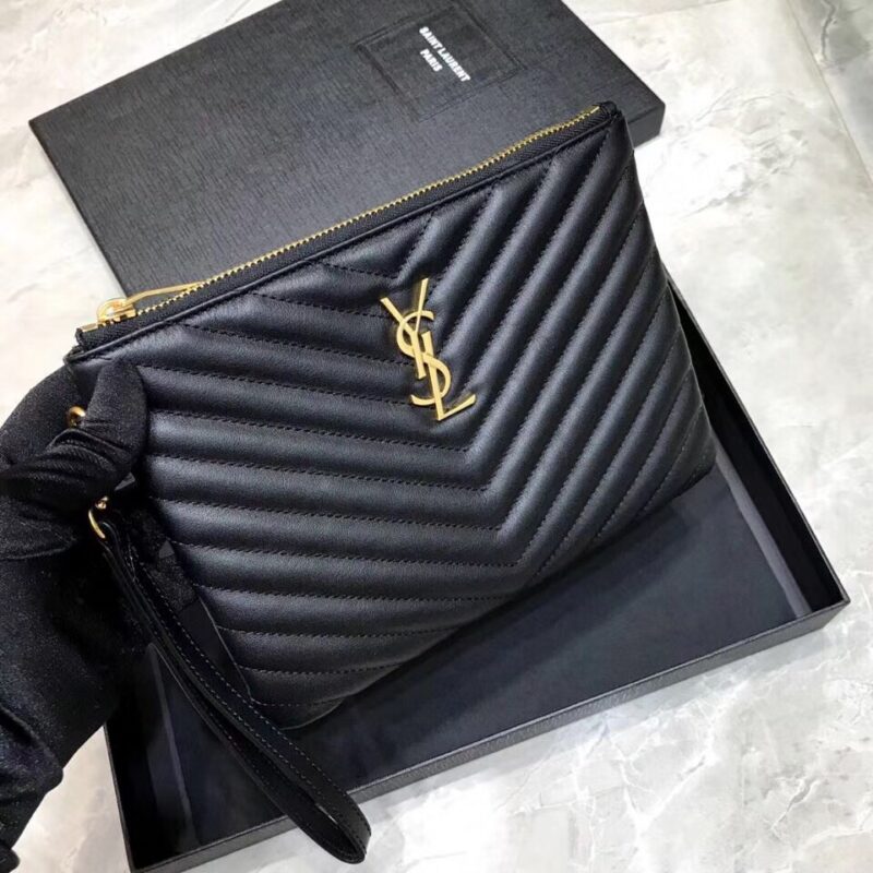 YSL 𝙈𝙊𝙉𝙊𝙂𝙍𝘼𝙈波浪绣花手包 型号:440222
