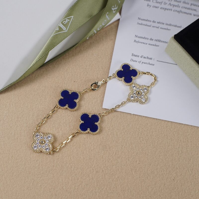 Van Cleef&Arpels VCa五花半钻青金石手链