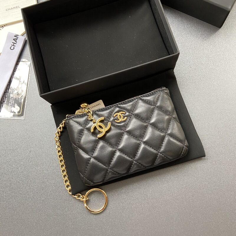 CHANEL 小香进口意大利羊皮 货号:A50168  黑色羊皮金扣