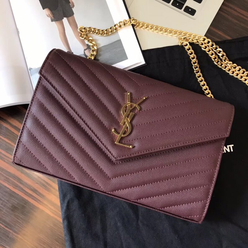 YSL 鱼子酱woc 22cm 600415 枣红