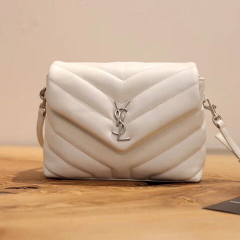 YSL 𝙇𝙤𝙪𝙇𝙤𝙪 𝙔 形挎包 𝟮𝟬𝙘𝙢 298715 灰白色