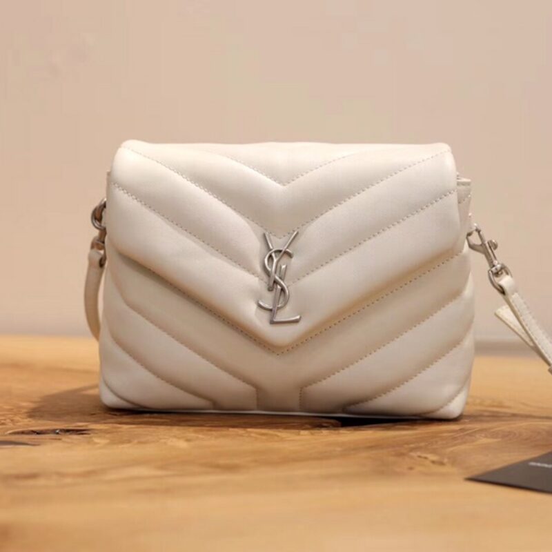 YSL 𝙇𝙤𝙪𝙇𝙤𝙪 𝙔 形挎包 𝟮𝟬𝙘𝙢 298715 灰白色