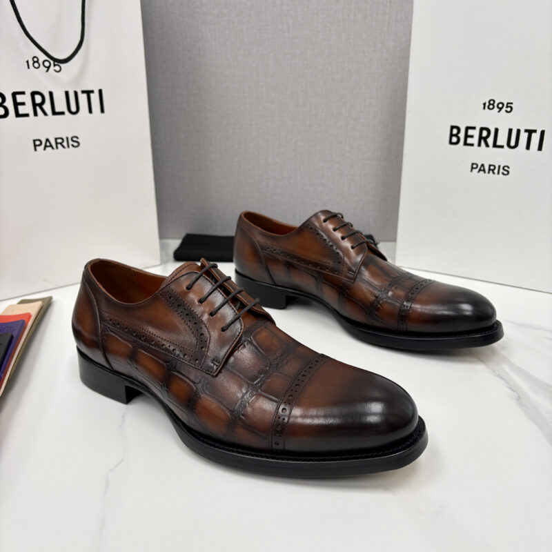BERLUTI 新款男士手工擦色正装皮鞋