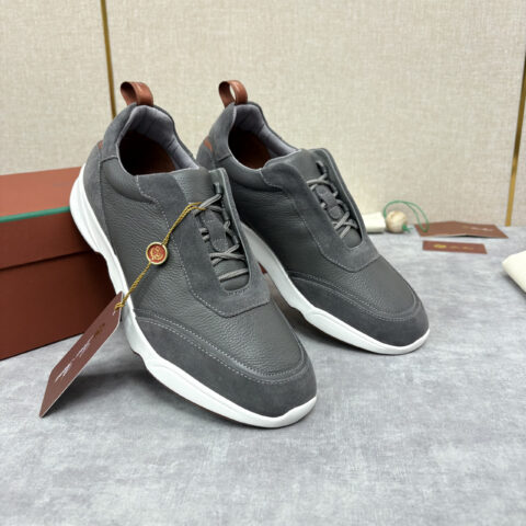 Loro Piana  Week End Walk 男士牛皮拼接反毛皮休闲运动鞋