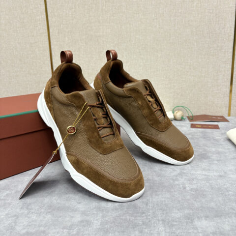 Loro Piana  Week End Walk 男士牛皮拼接反毛皮休闲运动鞋