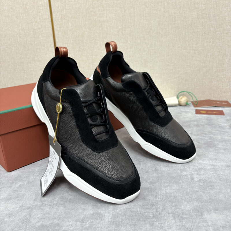 Loro Piana  Week End Walk 男士牛皮拼接反毛皮休闲运动鞋