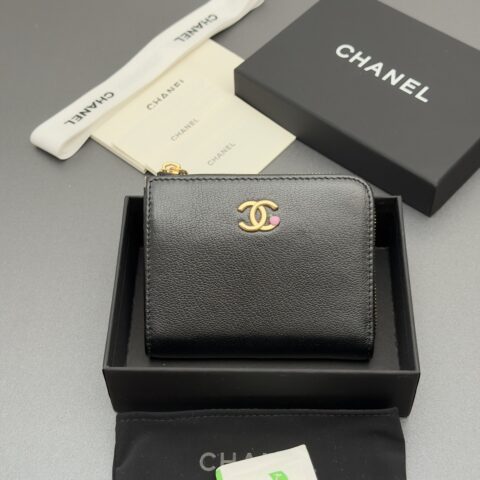 CHANEL 小香小拉链包系列 编号:5306 黑色牛皮金色五金
