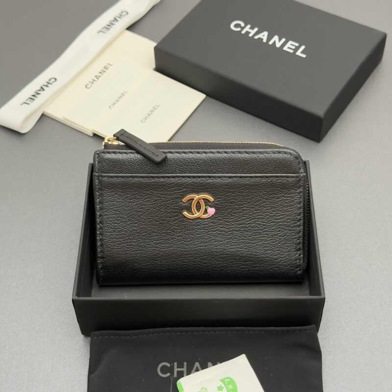 CHANEL 小香小拉链包系列 编号:5304 黑色牛皮金色五金