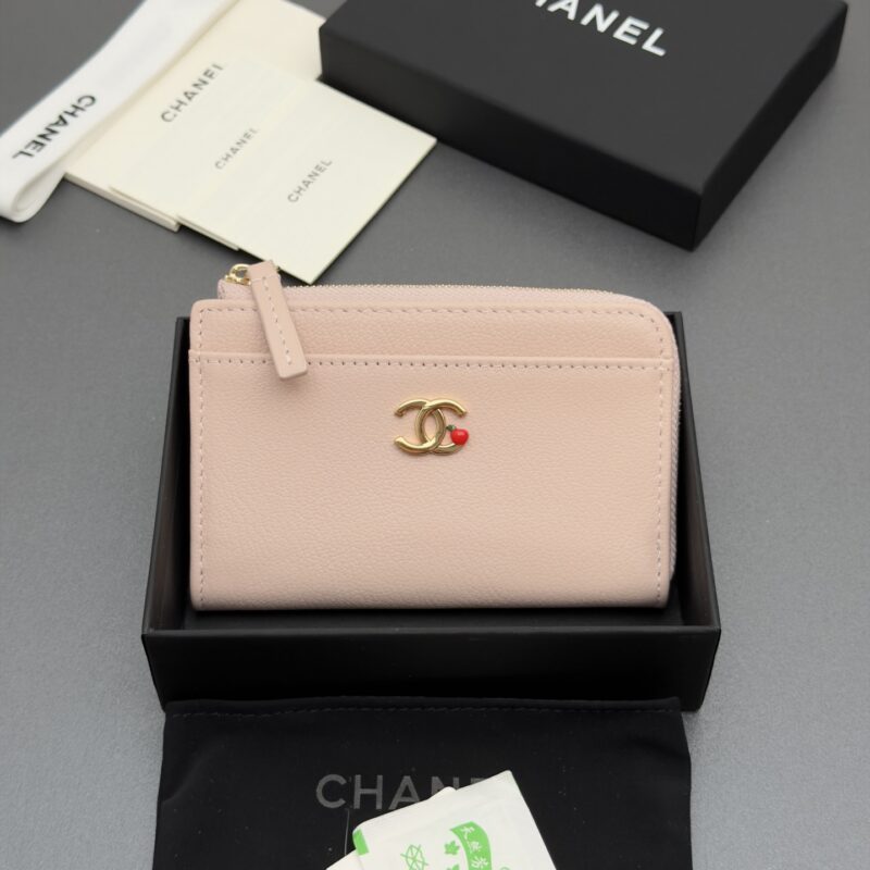 CHANEL 小香小拉链包系列 编号:5304 粉色牛皮金色五金