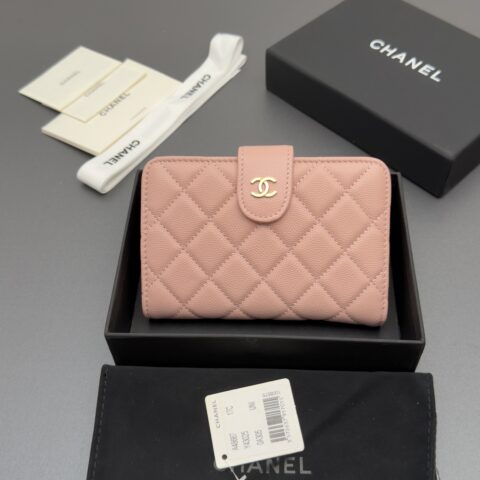 CHANEL 小香进口意大利颗粒小牛皮 货号:A48667粉色球纹金色钢唛
