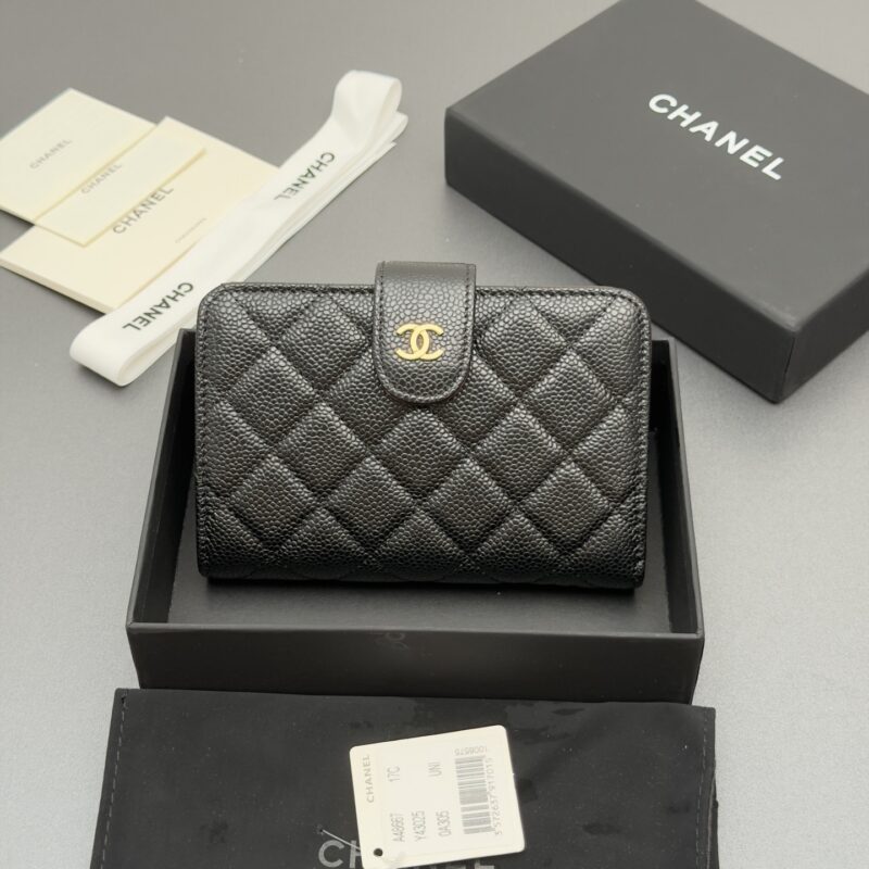 CHANEL 小香进口意大利颗粒小牛皮  货号:A48667 黑色球纹金色钢唛
