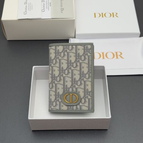 DIOR 30 Montaigne 护照套系列 型号：S2353 提花灰/小牛皮