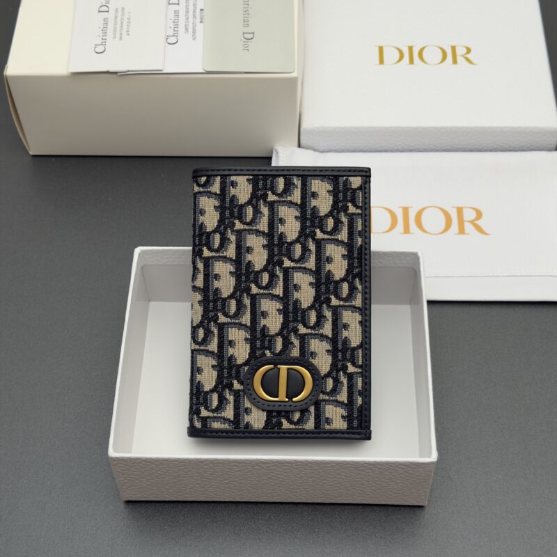 DIOR 30 Montaigne 护照套系列 型号:S2353 提花蓝/小牛皮
