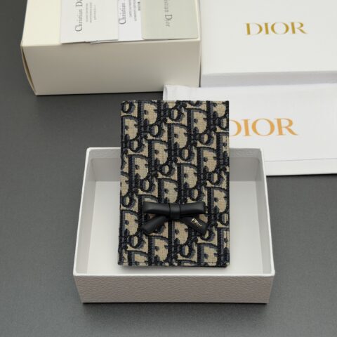 DIOR Promenade 护照套系列 型号：S2505 提花蓝/小牛皮