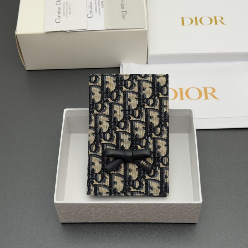 DIOR Promenade 护照套系列 型号:S2505 提花蓝/小牛皮