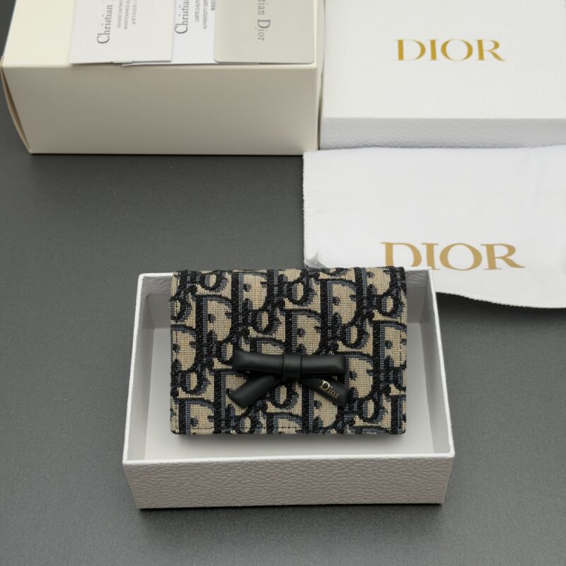 DIOR Promenade Glycine 钱包系列 型号：S2508 提花蓝/牛皮