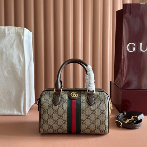 GUCCI Ophidia系列GG迷你手提包 型号：772053 棕色/pvc