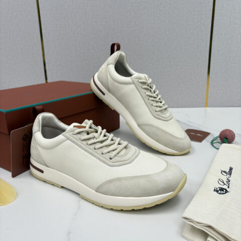 Loro Piana Week End Walk 男士牛皮拼接反毛皮休闲运动鞋