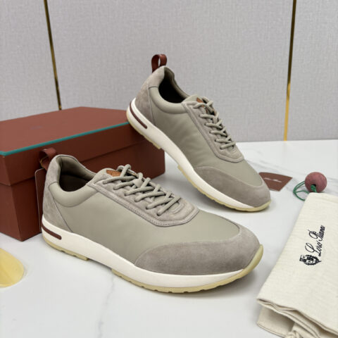 Loro Piana Week End Walk 男士牛皮拼接反毛皮休闲运动鞋