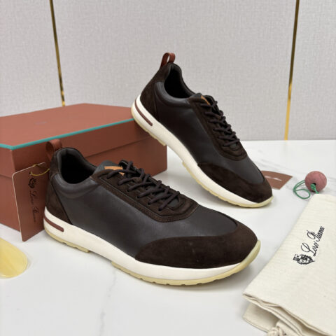 Loro Piana Week End Walk 男士牛皮拼接反毛皮休闲运动鞋