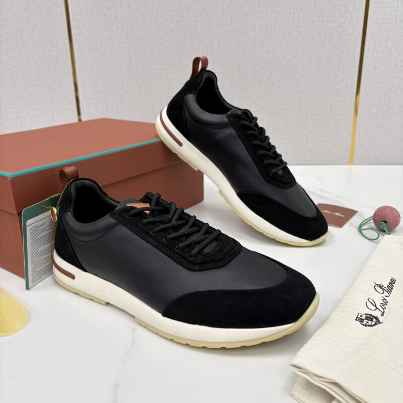 Loro Piana Week End Walk 男士牛皮拼接反毛皮休闲运动鞋