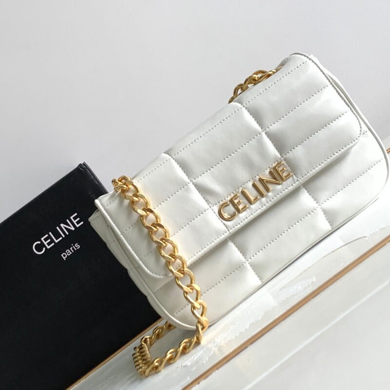 CELINE MATELASSÉ MONOCHROME绗缝羊皮革链条肩背包 编号:111273