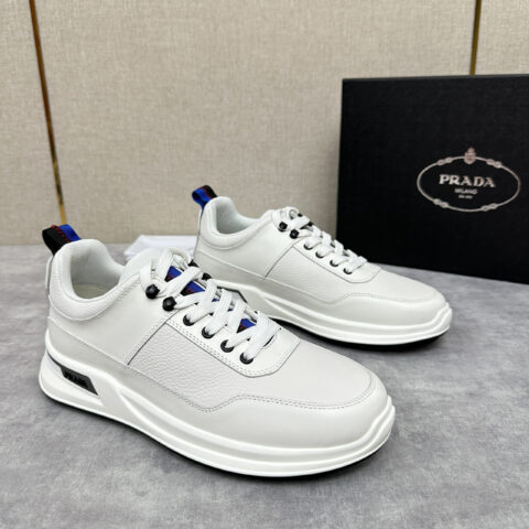 PRADA 新款男士厚底皮革运动休闲鞋